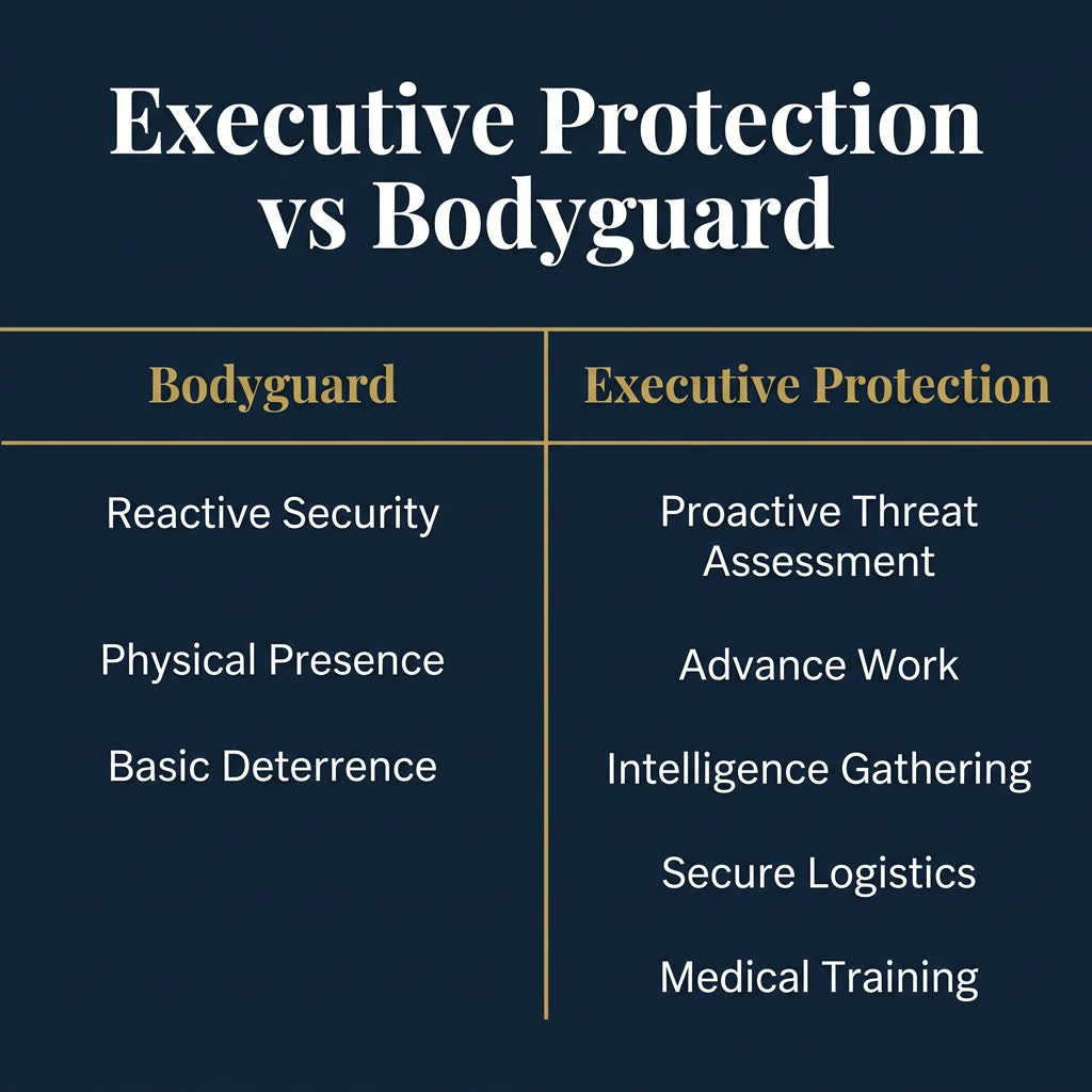 Executive Protection vs Bodyguard: Understanding the Critical Differences — related article from AMERINE Executive Protection