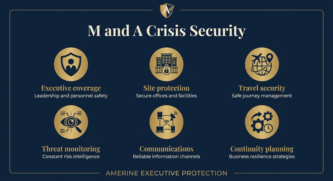 Executive Protection During M&A, Layoffs & Corporate Crises — related article from AMERINE Executive Protection