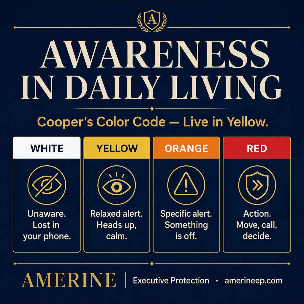 What Awareness Really Means in Day-to-Day Living — related article from AMERINE Executive Protection